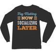 Toy Making Now Minimal Socializing Introvert Vintage Unisex Long Sleeve T-Shirt