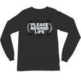 VHS Tape Rewind Glitch 90s Retro Nostalgia Please Rewind Unisex Long Sleeve T-Shirt
