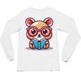 Adorable Book Lover Quokka With Reading Glasses Cute Unisex Long Sleeve T-Shirt