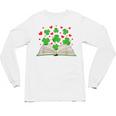 Book With Shamrocks Librarian Saint Patrick's Day Kids Unisex Long Sleeve T-Shirt