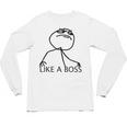 Like A Boss Rage Comic Meme Classic Internet Nostalgia Tee Unisex Long Sleeve T-Shirt