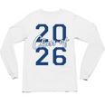 Class Of 2026 Graduation Varsity Navy Blue Letters Premium Tri-Blend Unisex Long Sleeve T-Shirt