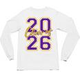 Class Of 2026 Graduation Varsity Purple And Yellow Letters Unisex Long Sleeve T-Shirt