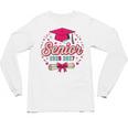 Coquette Pink Bow Senior 2026 2027 Graduation Unisex Long Sleeve T-Shirt