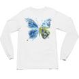 Frutiger Aero Aesthetic Butterfly Computer Fishes Scenery Raglan Baseball Tee Unisex Long Sleeve T-Shirt