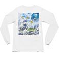 Frutiger Aero Aesthetic Tech Great Wave Of Kanagawa Fishes Raglan Baseball Tee Unisex Long Sleeve T-Shirt