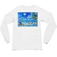 Frutiger Aero Beach Y2k Aesthetic Palm Tree Sand Ocean Premium Unisex Long Sleeve T-Shirt