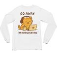 Go Away I'm Introverting Cozy Cat With Laptop And Coffee Unisex Long Sleeve T-Shirt Go Away I'm Introverting Cozy Cat With Laptop And Coffee Unisex Long Sleeve T-Shirt