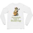 Jeremiah Was A Bullfrog A Classic Rock Nostalgia Trip Premium Tri-Blend Unisex Long Sleeve T-Shirt Jeremiah Was A Bullfrog A Classic Rock Nostalgia Trip Premium Tri-Blend Unisex Long Sleeve T-Shirt