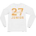 Junior Class 2027 Graduation Back To School Orange Letters Premium Tri-Blend Unisex Long Sleeve T-Shirt