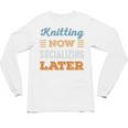 Knitting Now Minimal Socializing Introvert Vintage Unisex Long Sleeve T-Shirt Knitting Now Minimal Socializing Introvert Vintage Unisex Long Sleeve T-Shirt