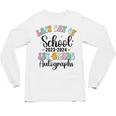 Last Day Autographs 1st Grade Graduation Boys Girls Groovy Unisex Long Sleeve T-Shirt