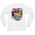 I Love The 70s Retro Cassette Roller Vinyl Nostalgia Vibes Premium Tri-Blend Unisex Long Sleeve T-Shirt