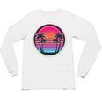 Retro 80s Synthwave Sunset & Palm Trees Retro Nostalgia 80s Unisex Long Sleeve T-Shirt