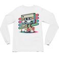 Retro Old Cassette Tape Cartoon With Walker Nostalgia Premium Tri-Blend Unisex Long Sleeve T-Shirt