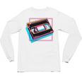 Retro VHS Vaporwave Video Cassette Nostalgia Geek Chic Premium Tri-Blend Unisex Long Sleeve T-Shirt