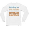 Running On Air Hockey Social Introvert Humor Vintage Unisex Long Sleeve T-Shirt