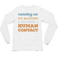 Running On Ice Blocking Social Introvert Humor Vintage Unisex Long Sleeve T-Shirt