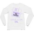 Save Icon IRL Retro Tech Humor Floppy Disk 90s Nostalgia Unisex Long Sleeve T-Shirt