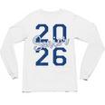 Senior 2026 Graduation Varsity Navy Blue On The Back Unisex Long Sleeve T-Shirt