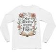 She Blooms Among The Pages Women Mom Wife Floral Book Lover Premium Tri-Blend Unisex Long Sleeve T-Shirt She Blooms Among The Pages Women Mom Wife Floral Book Lover Premium Tri-Blend Unisex Long Sleeve T-Shirt