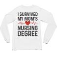 I Survived My Mom's Nursing Degree School Graduation Nursing Unisex Long Sleeve T-Shirt