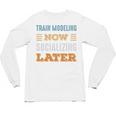 Train Modeling Now Minimal Socializing Introvert Vintage Unisex Long Sleeve T-Shirt