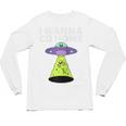 I Wanna Go Home Introvert UFO UAP Flying Saucer Trippy Alien Raglan Baseball Tee Unisex Long Sleeve T-Shirt