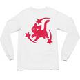 Yk2 Grunge Scary Cat With Shooting Stars 90s Nostalgia Unisex Long Sleeve T-Shirt