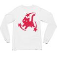 Yk2 Grunge Scary Cat With Shooting Stars 90s Nostalgia Unisex Long Sleeve T-Shirt