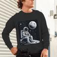 Aesthetic Spaceman Astronaut On The Moon Space Introvert Unisex Long Sleeve T-Shirt Aesthetic Spaceman Astronaut On The Moon Space Introvert Unisex Long Sleeve T-Shirt