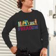 Book Lover Freedom Librarian Vintage Retro Reading Present Unisex Long Sleeve T-Shirt