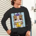 Bulldog Anime Pup Graduation Unisex Long Sleeve T-Shirt