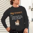 Dog-Trovert Shih Tzu Humor Definition Introvert Unisex Long Sleeve T-Shirt