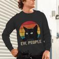 Ew People Introvert Cat Lover Cat Lady Vintage Unisex Long Sleeve T-Shirt