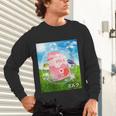 Frutiger Aero Aesthetic Tech Kawaii Strawberry Milk Fishes Unisex Long Sleeve T-Shirt