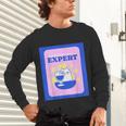 Fun Cute Introvert Cat Character With Wine Unisex Long Sleeve T-Shirt Fun Cute Introvert Cat Character With Wine Unisex Long Sleeve T-Shirt