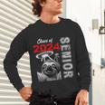 Fun Trendy UFO Sloth Graduation Class Of 2024 Senior Unisex Long Sleeve T-Shirt