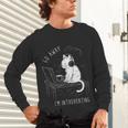 Introvert Cat With Coffee On Computer Antisocial Emo Goth Unisex Long Sleeve T-Shirt Introvert Cat With Coffee On Computer Antisocial Emo Goth Unisex Long Sleeve T-Shirt