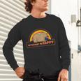 Introvert Me Happy Retro Sunset Capybara Tee Unisex Long Sleeve T-Shirt