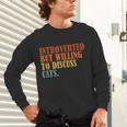 Introverted But Willing To Discuss Cats Introvert Unisex Long Sleeve T-Shirt
