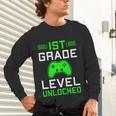 Kids 1st Grade Level Unlocked Back To School Gamer Graduation Unisex Long Sleeve T-Shirt