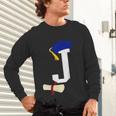 Kids Initial J Letter For Boys Preschool Graduation Kindergarten Unisex Long Sleeve T-Shirt