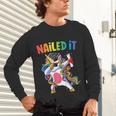 Kids Kindergarten Graduation Shirt Unicorn Graduate Nailed It Unisex Long Sleeve T-Shirt