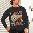 I Love 70's Music Retro Style Nostalgia Cassette 1970s Party Unisex Long Sleeve T-Shirt
