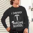 Nursing School Graduation Shirt I Survived RN Gift Unisex Long Sleeve T-Shirt