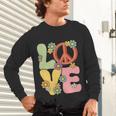 Peace Sign Love Groovy Vibes Costume Nostalgia 1980s Fashion Unisex Long Sleeve T-Shirt
