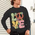 Peace Sign Love Groovy Vibes Costume Nostalgia 1980s Fashion Unisex Long Sleeve T-Shirt