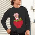 Strawberry Shortcake Sitting On Strawberry Retro Nostalgia Unisex Long Sleeve T-Shirt