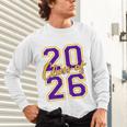 Class Of 2026 Graduation Varsity Purple Yellow On The Back Unisex Long Sleeve T-Shirt